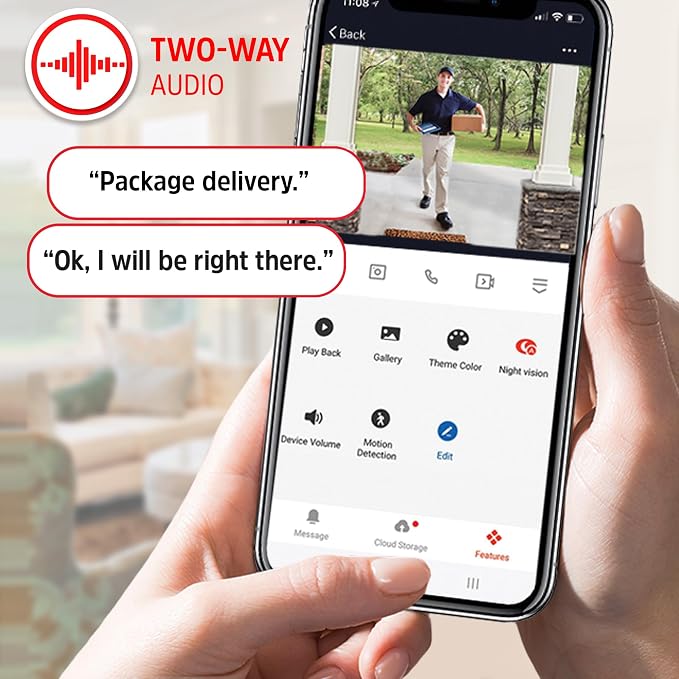 Energizer Smart 2K Doorbell & Chime, Wired Video Doorbell Security Camera, 2-Way Audio, Night Vision, Cloud & Micro SD Storage, Remote Access App, Motion Sensor, Live Viewing, Requires Existing Wires