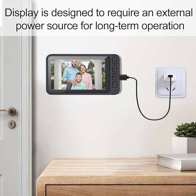 TKMARS Doorbell Camera Wireless No Subscription Video Doorbell, Real-time Intercom, 4.5” Screen, 120° Viewing Angle, No APP, No WiFi