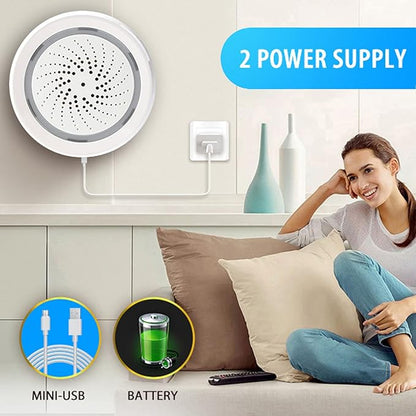 Smart Siren Alarm, Door Alarm System App Control, 90db Sounder Impact Sound Light Alarm for TUYA, for House Apartment ()