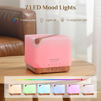 ASAKUKI Essential Oil Diffuser for Home with Top 6 Essential Oil Sets