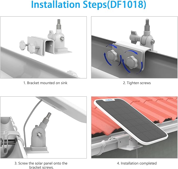HOLACA Gutter Mount Bracket Compatible with Reolink Argus PT 3MP, Reolink Argus PT 4MP/2K, Reolink Argus PT 5MP/2K, Reolink Argus PT 4K/8MP, Reolink Go PT Ultra Security Camera and Reolink Solar Panel