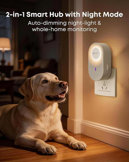 MOCREO WiFi Water Leak Detector Kit, 2000ft Long Range, SMS App Email Alerts, 105dB Adjustable Alarm, Leak Severity Tracking, 5-Year Battery Life, IP67 Water Leak Sensor for Basement Kitchen Bathroom
