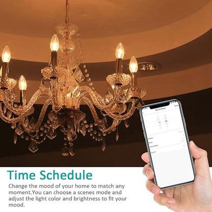 XODO Smart WiFi C37 E12 Dimmable Candelabra Light Bulb - 5W(30W Equivalent) LED LB4-2PK (4 Pack)