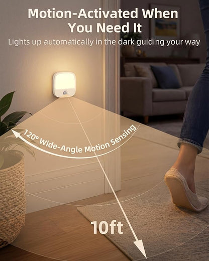 EZVALO Rechargeable Motion Sensor Night Light, Magnetic Stick-On LED Light with 3 Color Temperatures, Dimming & Memory, Portable Cordless Light for Closet, Bedroom, Hallway, Stairs, Bathroom (1 Pack)