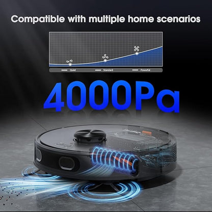 Robot Vacuum and Mop, Mapping Robotic Vacuums Cleaner with LiDAR Navigation Smart & Strong Suction, WiFi/App/Alexa/Voice Control, Obstacle Avoidance, for Home, Wood/Hard Floors, Pet Hair -Jet-black