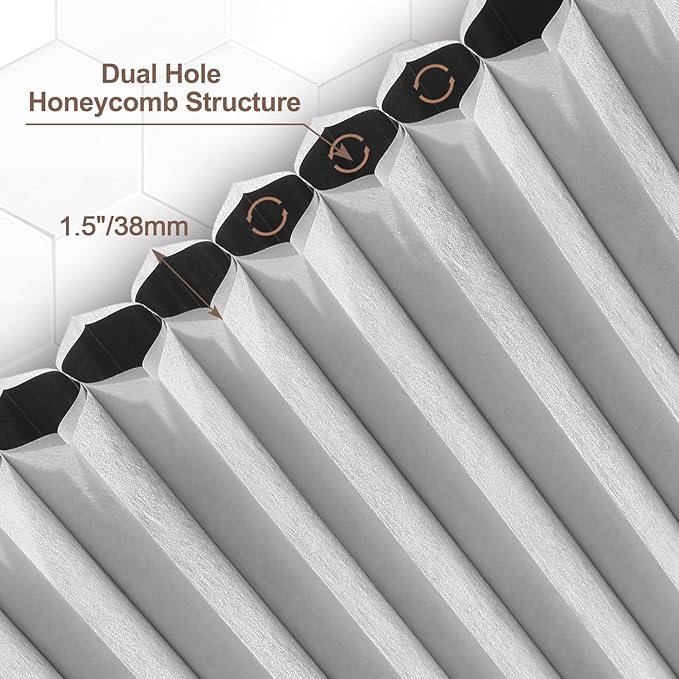 Godark Motorized Blackout Cellular Shades Compatible with Alexa/Google Home Electric Blinds Smart Honeycomb Shades for Windows Automatic Blinds with Remote Custom Size-Off White