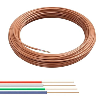 THE CIMPLE CO 18/4 Thermostat Wire 100 FT - Insulated Solid Copper Wiring for HVAC, Furnaces, Video Doorbells, Alarms, Lighting, Smart Thermostats - 18 Gauge, 4 Conductor - 100 Feet (30 Meters), Brown