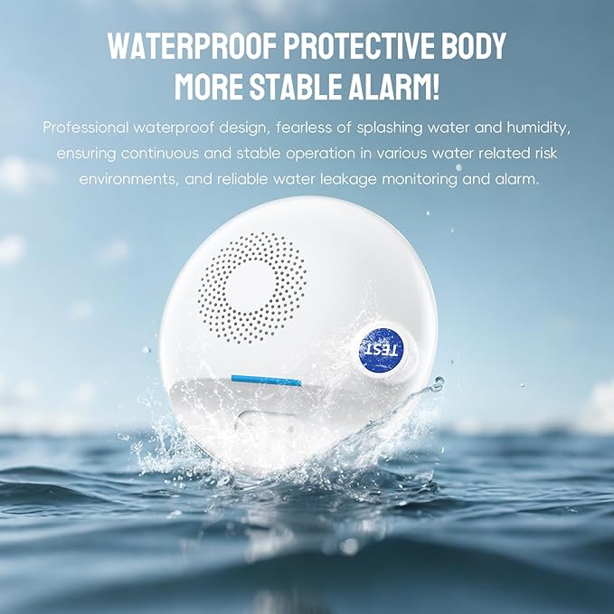 PILSAMAS Wireless Water Leak Detector - Works Standalone or with Smart Hub, Loud Siren Water Leak Sensor and Drip Alarm, IP67 Waterproof, for Home, Basement, Bathroom, Under Sink, Laundry