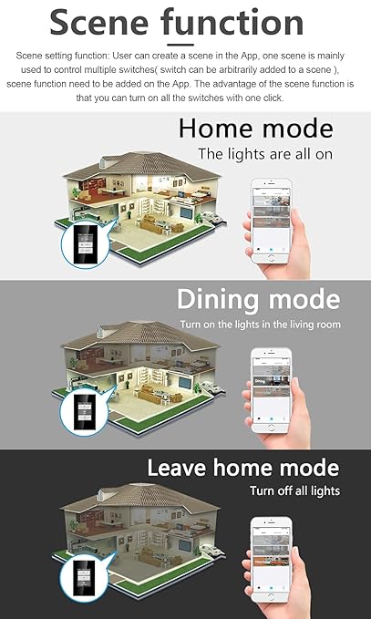 LANBON Smart Light Switch,1/2/3 Gang,3 Way for Whole House, LCD Magic Panel by WiFi Mesh Never be Offline, 2.4G Wi-Fi Smart Switch Compatible with Alexa&Google Home, Neutral Wire Required,L8-HS-Black