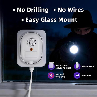 2.5K Window Security Camera for Home, Wireless No Drill Anti-Glare, Free AI Human/Vehicle/Pet Detection, Color Night Vision, 5000mAh Battery & Wired Dual Power, Indoor/Outdoor, 24/7 Recording