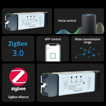 Zigbee 2CH AC 85-250V Relay Smart Switch Module,Wireless APP Remote Control with Inching/Self-Lock/Interlock Switch modle,Works with Tuya Zigbee Gateway,Alexa,Google Home (Required ZigBee Hub)