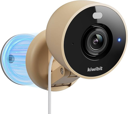 Kiwibit 2K Security Camera Indoor/Outdoor, Pet Camera, Baby Monitor, Magnetic Mount, AI Detection, Color Night Vision, SD & Cloud Storage, Compatible with Alexa, 10FT Extra-Long Cable