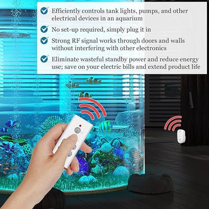 JOR Wireless Remote Control Electrical Outlet Switch, Strong RF Signal Covers 100 Feet Range, White, 1 Pc per Pack