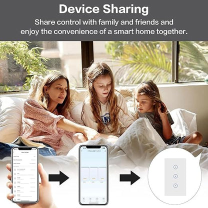 Jinvoo Smart Light Switch, WiFi Light Switch, Smart Switchh, Alexa Lightt Switchh, Compatible with Alexa and Google, Smart Life Control, Glass Panel Timer, No Hub Required (3 Gang)