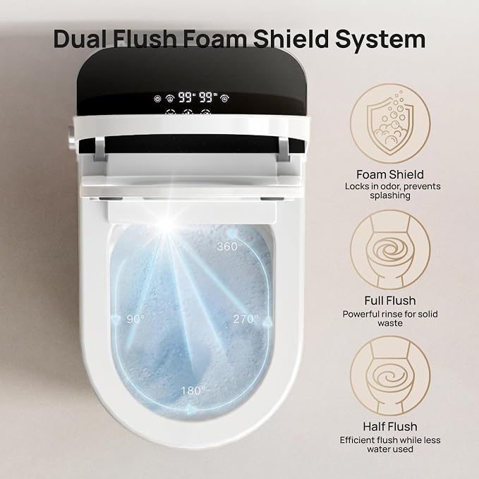 Smart Toilet with Bidet Built-in: Ultra Gentle Wash Bidet Toilet Child Mode