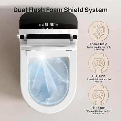 Smart Toilet with Bidet Built-in: Ultra Gentle Wash Bidet Toilet Child Mode