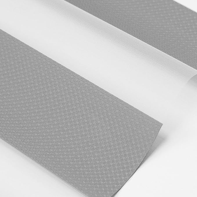 Motorized Zebra Blinds with Remote, Work with HomeKit Alexa, Smart Light Filtering Horizontal Automatic Electric Window Shades for Home Office Customsize(50% Blackout Drumbeat Grey)