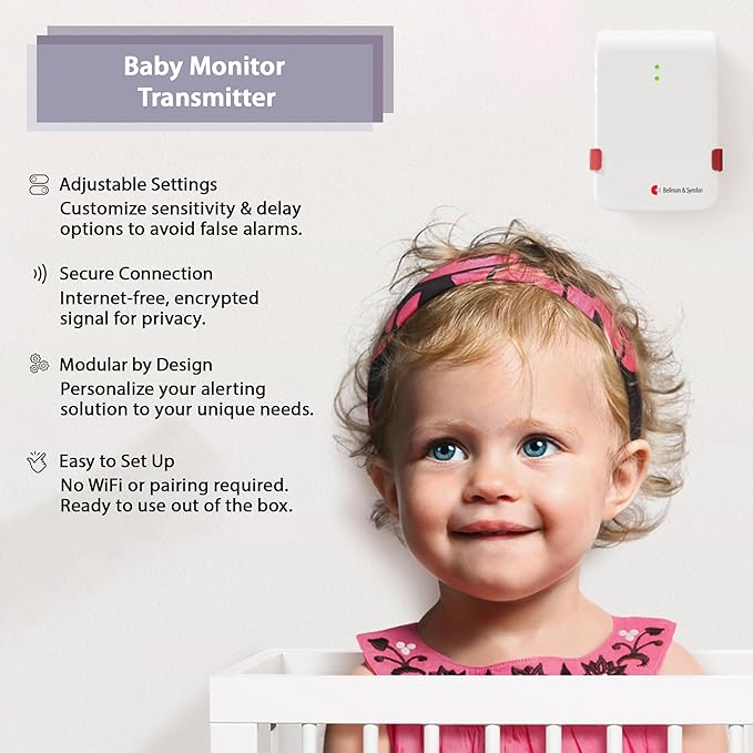 Bellman & Symfon Baby Cry Transmitter – Visit Smart Home System Component – Emergency Alert Device for Deaf and Hard of Hearing – Home Safety Alarm for Assisted Living Technology