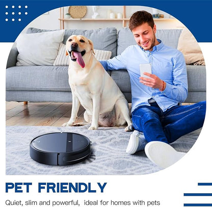 Kilgone Robot Vacuum and Mop Combo 2300Pa for Pet Hair | Robotic Vacuum Cleaner with WiFi/Alexa/App | Auto Recharge & Tangle-Free | Ultra-Slim Quiet 2.8" for Hard Floors, Low-Pile Rugs