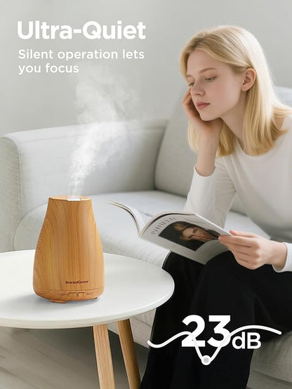 InnoGear Essential Oil Diffuser, Ultrasonic Diffusers for Home Aromatherapy Humidifier for Mother's Gift Bedroom Room 7 Colors LED 2 Mist Mode Auto Off, Yellow