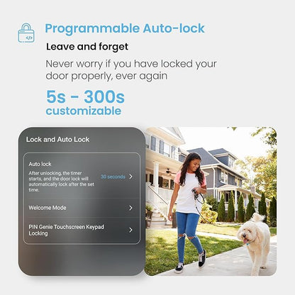 Lockly Secure Pro Smart Deadbolt Lock — Fingerprint Keyless Entry, PIN Genie® Patented Keypad, up to 99 Fingerprints, up to 33 Access Codes, Wi-Fi Hub Included, ANSI Grade 1, Alexa & Google Compatible