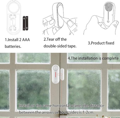2 Pack WiFi Door Window Sensor Alarm: WiFi Door Sensor with App Alerts, 120 dB Siren,Timed Arming and Disarming, Pool Alarm for Kids Safety, Window Alarm Compatible with Alexa Google Assistant