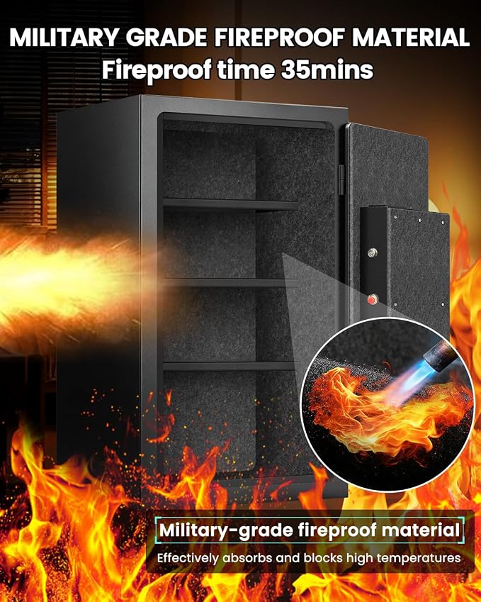 [𝟑𝟓𝐌𝐢𝐧 𝟏𝟕𝟎𝟎°𝐅] Fire Proof Safe for Home Documents 4.5 Cuft