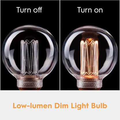 Globe Edison LED Light Bulb, Vintage Decorative Dimmable Bulb, Small Round Glass Cover, 3.5W Low Lumen Eye-Caring Soft Dim Lighting for Mood(Not Daylight White), E26 Medium Base, Clear RN G80