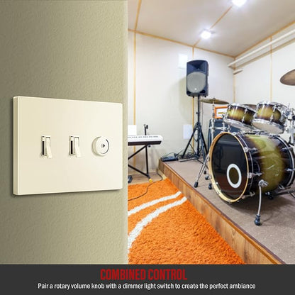 ENERLITES Screwless Triple Toggle Switch Wall Plate, Child Safe Light Switch Cover, Standard 3-Gang 4.68" x 6.53", Unbreakable Polycarbonate Thermoplastic, UL Listed, SI8813-LA, Glossy, Light Almond