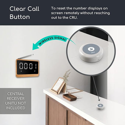 Wireless Clear Call Button for Elderly at Home Caregiver Pager Reset Button ONLY Compatible with Callovo Central Receiver Unit Nurse Call System for Nursing Home Service Staff Office Clinic
