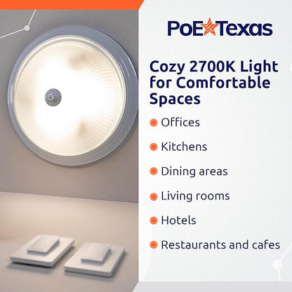 PoE Texas - PoE Lighting Plug and Play Kit with 24V LED Driver, 3X 2700K 6W LED Light Bulbs, Wireless Light Switch - Efficient 6 Watt led Light Bulbs, 40 Watt Equivalency, Soft Warm White A19 Bulb