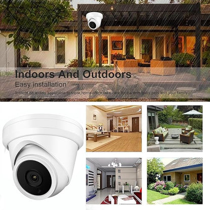 Real HD 4MP Analog Coax Turret Dome TVI CVI CCTV Surveillance Security Camera, 2.8mm 100° Wide Viewing Angle, 65ft IR Night Vision, Outdoor, Full Metal Housing, ONLY Compatible with 4/5MP and 8MP DVR