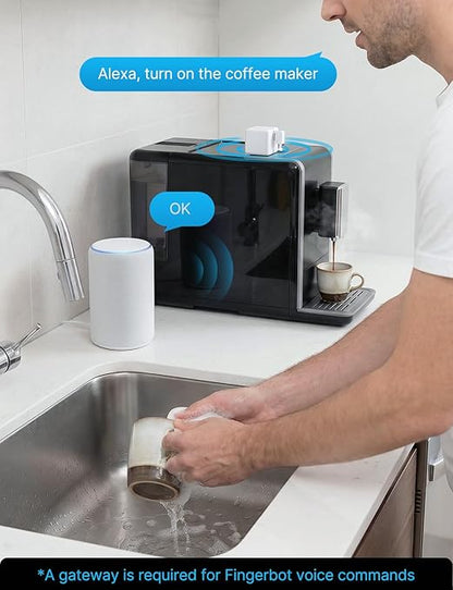 Add MOES FingerBot Tuya Bluetooth Hub Link FingerBot to Wi-Fi (Support 2.4GHz) Compatible with Alexa, Google Home, IFTTT and Timmer Control. One Gateway Can Connect Multiple FingerBots