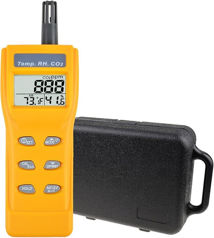 CO2 Meter Indoor Air Quality Meter CO2 Monitor 9999ppm Carbon Dioxide Temp. Humidity Meter NDIR Sensor Detector