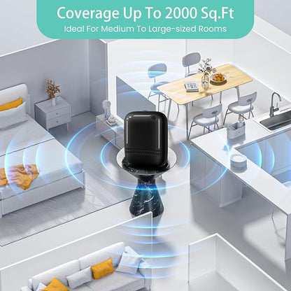 2026 Upgraded 2000 Sq.Ft Coverage HVAC Waterless Essential Oil Diffuser with Bluetooth Control, 400ML Smart Scent Air Machine for Home, Hotel, Whole House, Cold Air Tech (No Oils) Black