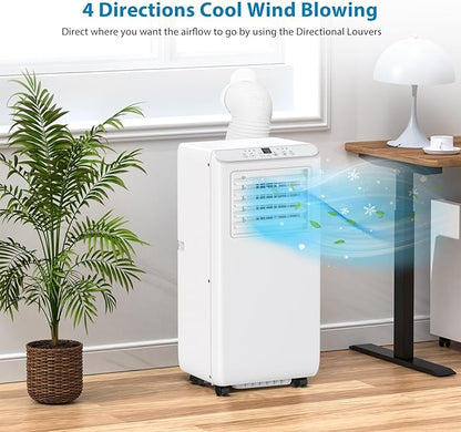 GarveeLife Portable Air Conditioner,10,000 BTU for Rooms up to 450 Sq.Ft., Smart Compact AC Unit with Cooling, Dehumidifier, Fan, Remote Control and Window Kit, White