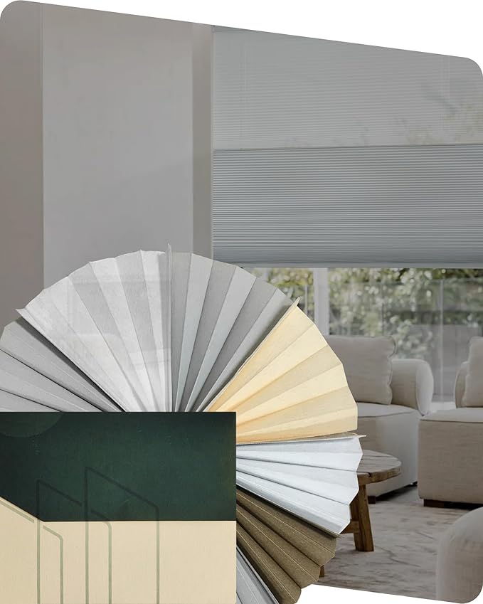 Yoolax Smart Motorized Day and Night Cellular Shades, Blackout and Light Filtering Honeycomb Blinds, Automatic Blinds for Windows, Multicolor Fabric Sample