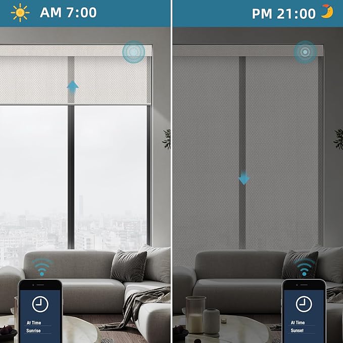 SmartWings Motorized Smart Roller Shades in Light Filtering, Electric Blinds with Remote for Windows Compatible with Alexa/Google Home/Homekit, Customized, 3% Openness Aventus Beige
