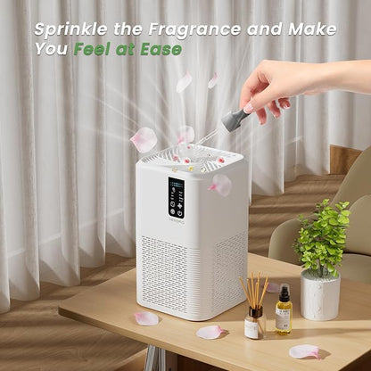 Air Purifiers for Home,H13 HEPA Large Room Up to 1750ft²,3-in-1 Filter with Sleep Mode,Air Purifier with Aromatherapy for Office,Living Room,Bedroom,Remove Smoke Odor,Home Pets,White