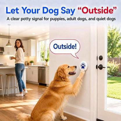 ChunHee Dog Training Bells for Door - Dog Door Bell for with 36 Custom Sounds | Dog Bell for Door Potty Training | Chew-Proof & Adjustable Volume (0-115dB) | Teach Puppies to Signal to Go Outside