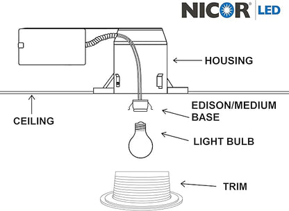 NICOR Lighting 6 inch Oil-Rubbed Bronze Recessed Baffle Trim, Fits 6 inch Housings (17510OB-OB)