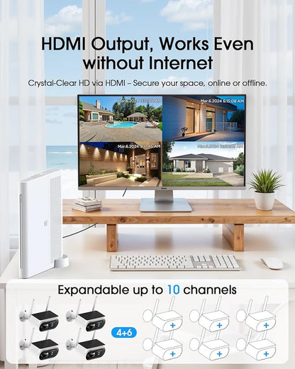 Camcamp Solar Security Camera Wireless Outdoor, 2K Ultra Clear Home Security Camera System, No Subscription, Smart Human Detection, Easy Installation, 5GHz & 2.4GHz WiFi