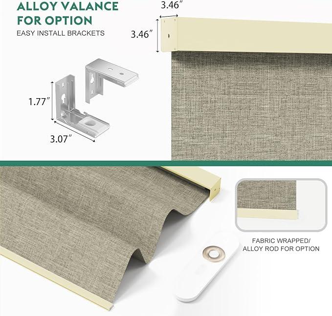 Motorized Blinds with Remote [100% Blackout & Silent Motor] Smart Blinds Compatible with Alexa Google HomeKit, Electric Roller Shades for Indoor Windows, Customized Size, Mist Brown