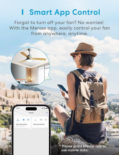 meross Smart Ceiling Fan Control and Dimmer Switch, Supports Apple HomeKit, Alexa, Google & SmartThings, 2.4G Wi-Fi Fan and Light Switch Combo, 4 Fan Speed, Neutral Wire Needed, Single Pole, 2 Pack