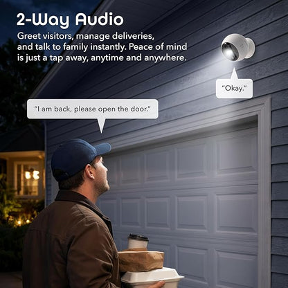 Geeni Perch 3MP Smart Magnetic Battery Camera 2-Pack – 2K HD Outdoor Wireless Security Cameras with Color Night Vision, LED Spotlight, 2-Way Audio, & IP66 Weatherproof