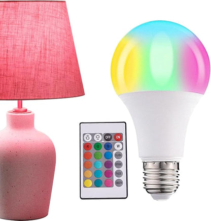 Color Changing Light Bulb - Lampshade Buld Head with Multicolors RGB, E27 Screw Base Bulb | 5W Color Changing Light Bulbs E27 Base Smart Light Bulbs Remote Controled for Lamps Decoration Household