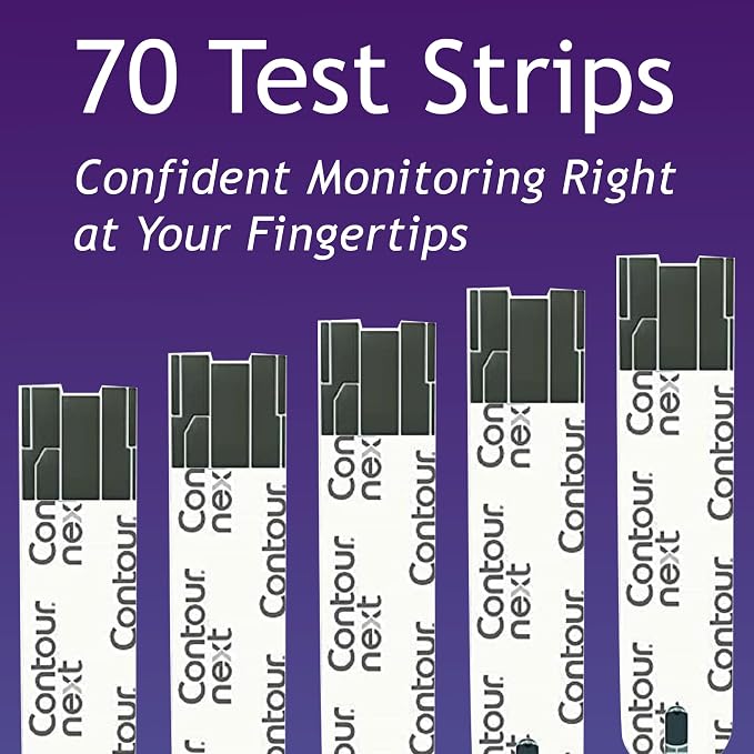 Ascensia Contour Next Blood Glucose Diabetes Test Strips, 70 Count