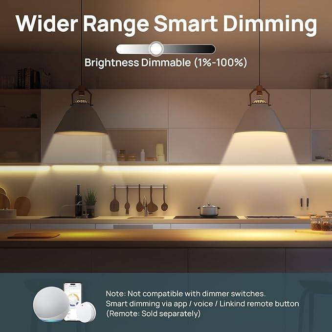 Linkind Color Changing Smart Light Bulbs 4 Pack Bundle with Tunable White Smart Light Bulbs 4 Pack (Soft White to Cool White), Compatible with Alexa & Google Home