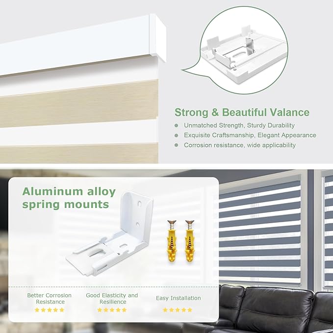 MING CHEN Motorized Blinds with Remote,Built-in Rechargeable Smart Blinds, Custom Size Electric Zebra Blinds Compatible with Alexa Google (90% Blackout Fine Lines Yellow)