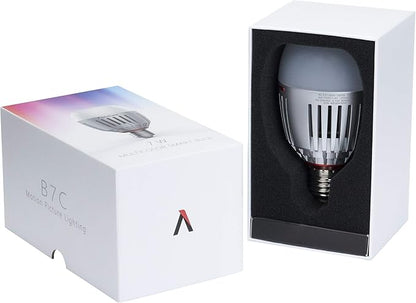 Aputure Accent B7C Smart Led Light Bulbs 7W RGBWW,TLCI 96+ CRI 95+ 2,000K-10,000K Adjustable 0-100% Stepless Dimming CCT/HSI/FX Mode App Control Built-in Battery/AC Power via E26/E27 Socket